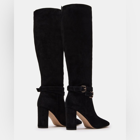 Steve Madden Finch Black Suede Knee High Block Heel Boots Size 10 NEW - Picture 5 of 14